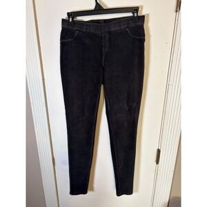 June & Daisy Womens Corduroy Leggings Pull On Stretch Pants Charcoal Gray Small